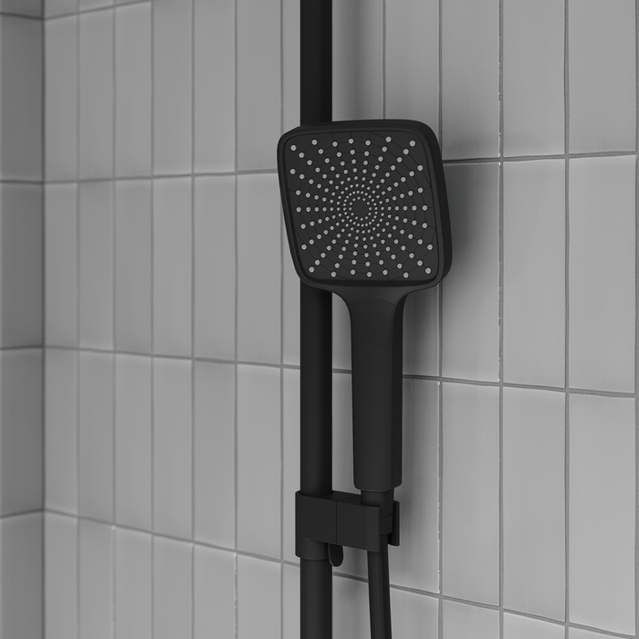 Фото Душевая система с тропическим душем и изливом, матовый черный, Parker, IDDIS, PARBL3Fi06 10