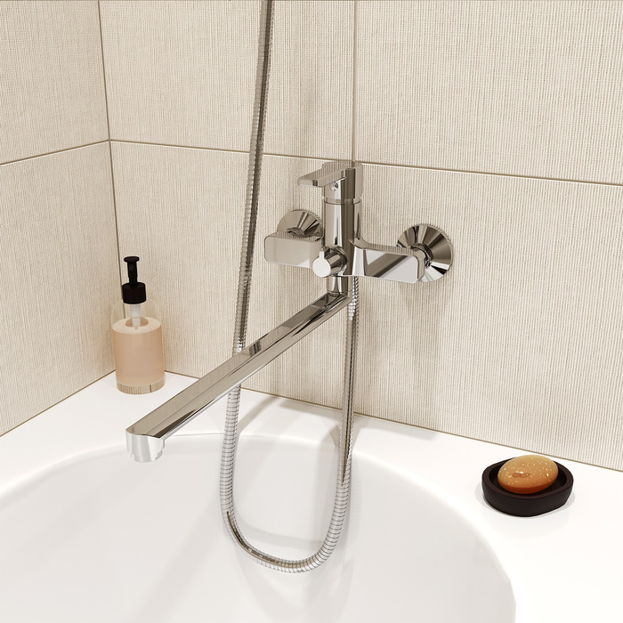 Фото Смеситель для ванны с длинным изливом с керамическим дивертором, Sena, IDDIS, SENSBL2i10WA 1