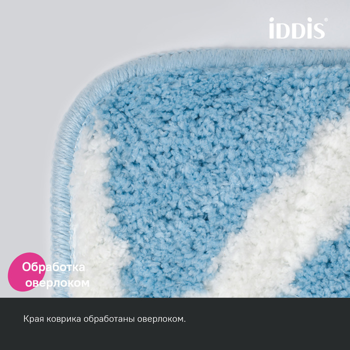 Фото Коврик для ванной комнаты, 50x80, микрофибра, голубой, IDDIS, BPQS02Mi12 5