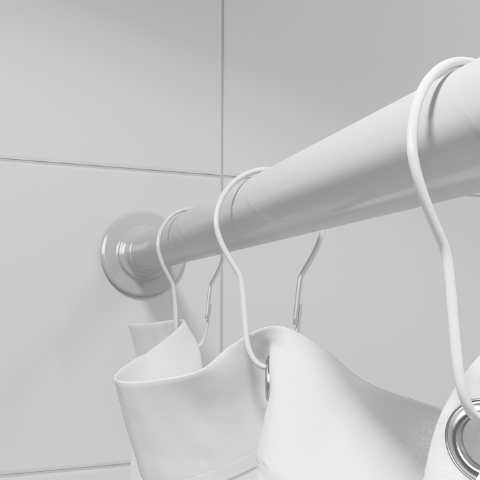 Фото Набор колец  для шторы в ванную комнату, цвет белый, IDDIS, RINMWT0i15 1
