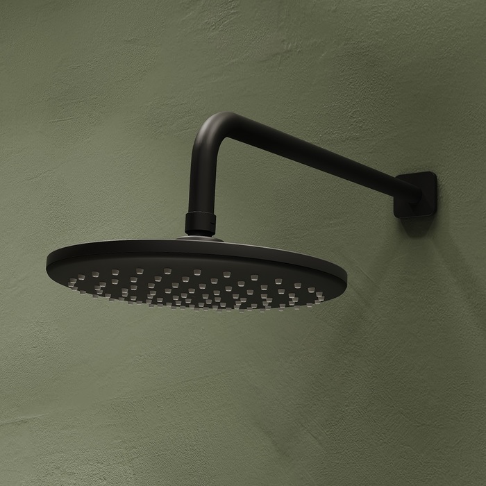 Фото Душевая система скрытого монтажа с тропическим душем и ручным душем, черный матовый, Ray, IDDIS, RAYBL02i67 9