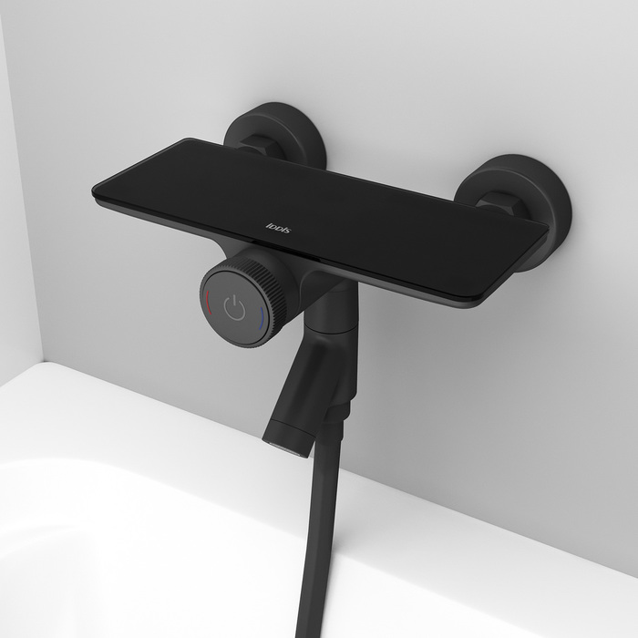 Фото Смеситель для ванны с управлением Push Control, черный матовый, Shelfy, IDDIS, SHEBLBTi02WA 11