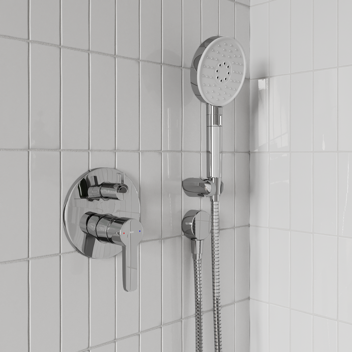 Фото Душевая система с тропическим душем и ручным душем, хром глянцевый, Sena, IDDIS, SENSB02i67 2