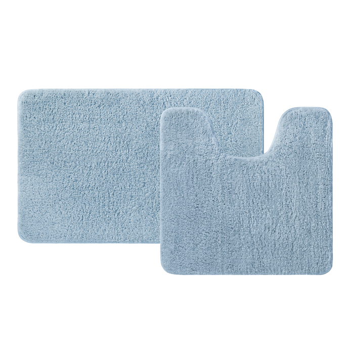 Фото Набор ковриков для ванной комнаты, 50х80 + 50х50, микрофибра, синий, IDDIS, BSET03Mi13 0