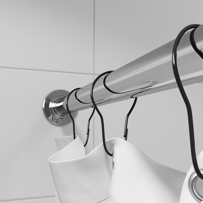 Фото Набор колец  для шторы в ванную комнату, цвет черный, IDDIS, RINMBL0i15 2