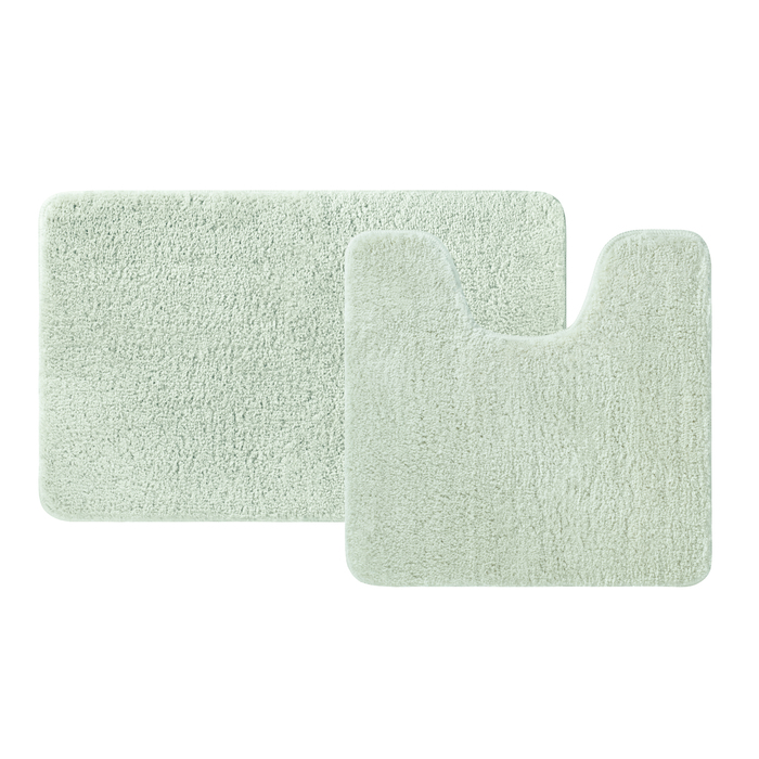 Фото Набор ковриков для ванной комнаты, 50х80 + 50х50, микрофибра, светло-зеленый, IDDIS, BSET05Mi13 0