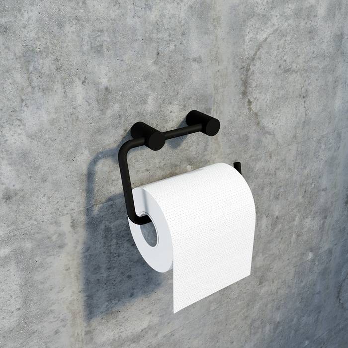 Фото Держатель для туалетной бумаги без крышки, сплав металлов, IDDIS Petite PETBL00i43, черный матовый 1