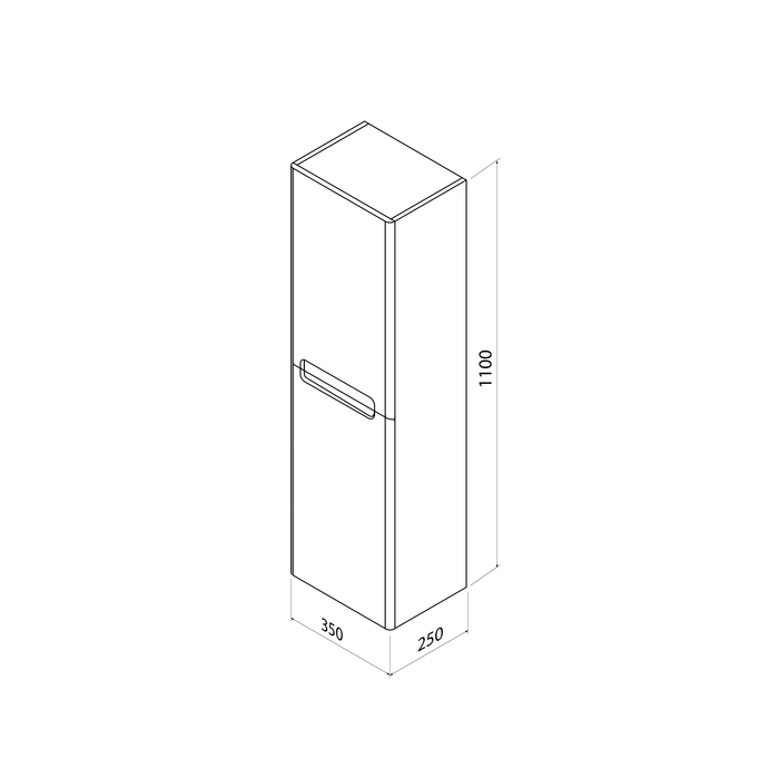 Фото Пенал подвесной, 35 см, белый, Edifice, IDDIS, EDI35W0i97 3