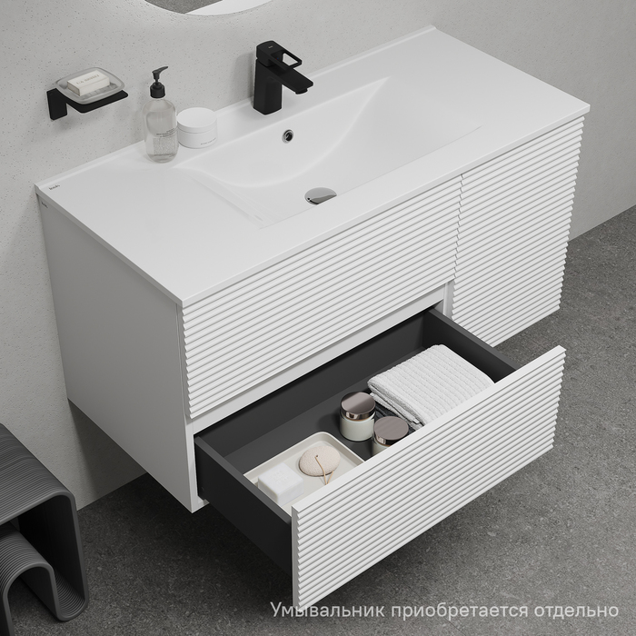 Фото Тумба подвесная, 100 см, белый, Bild, IDDIS, BIL10W0i95 подходит умыв. 0131000i28 6