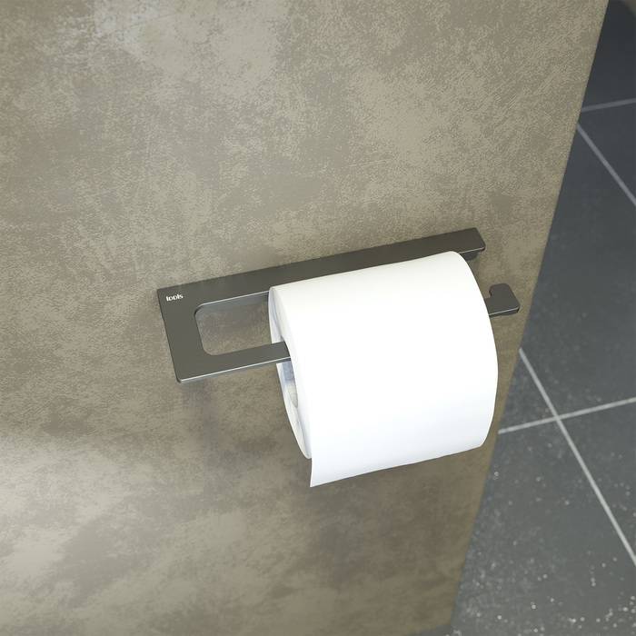 Фото Держатель для туалетной бумаги без крышки, сплав металлов, IDDIS Slide SLIGM00i43, графит 1