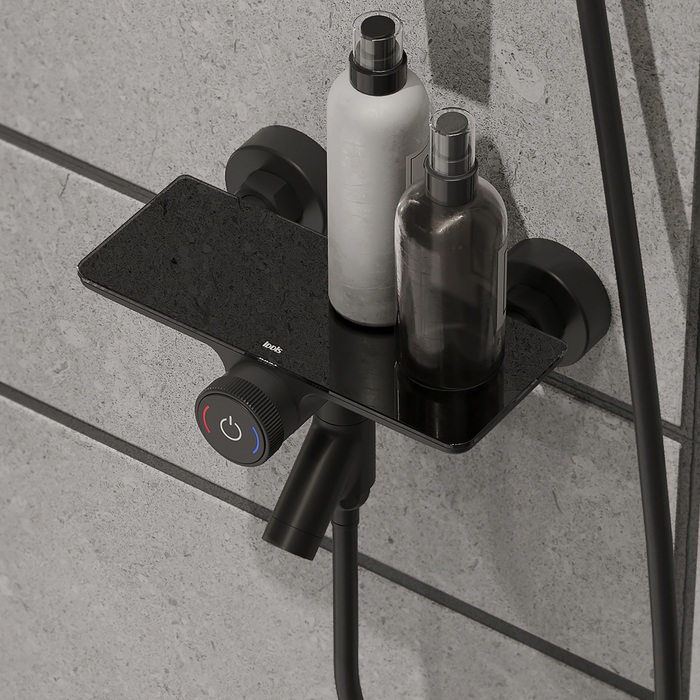 Фото Смеситель для ванны с управлением Push Control, черный матовый, Shelfy, IDDIS, SHEBLBTi02WA 6