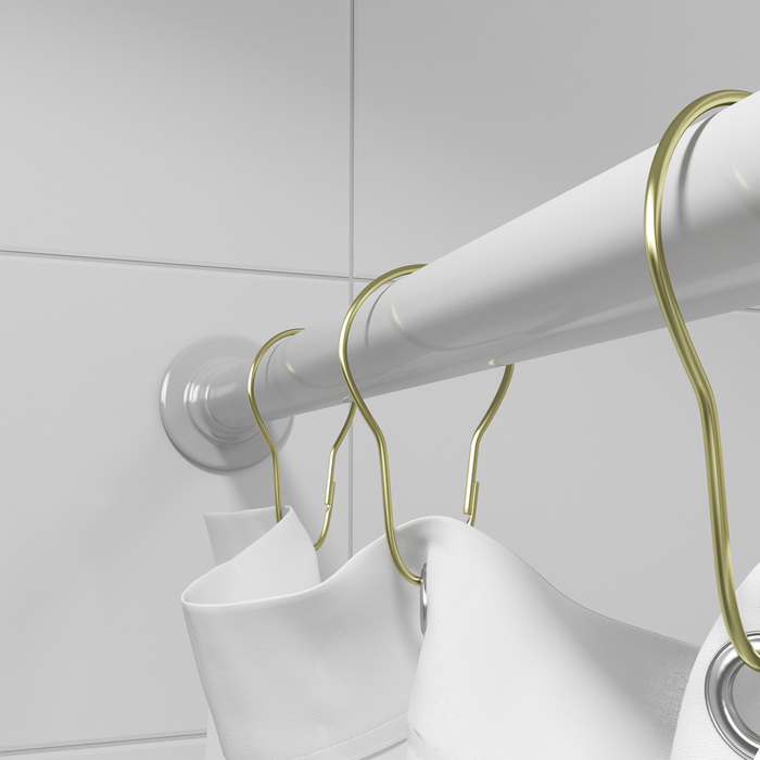 Фото Набор колец  для шторы в ванную комнату, цвет золотой, IDDIS, RINMG00i15 1