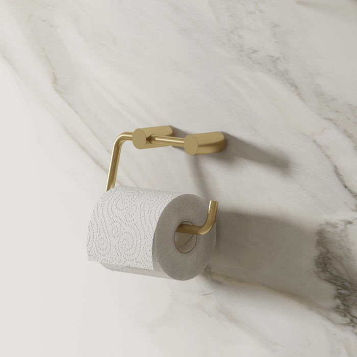 Фото Держатель для туалетной бумаги без крышки, сплав металлов, Petite, матовое золото, IDDIS, PETG000i43 1