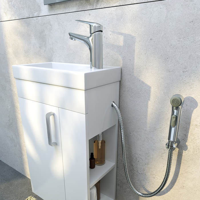 Фото Тумба для ванной комнаты, подвесная, белая, 40 см, Torr, IDDIS, TOR40W1i95. Подходит умывальник 0014000U28 7