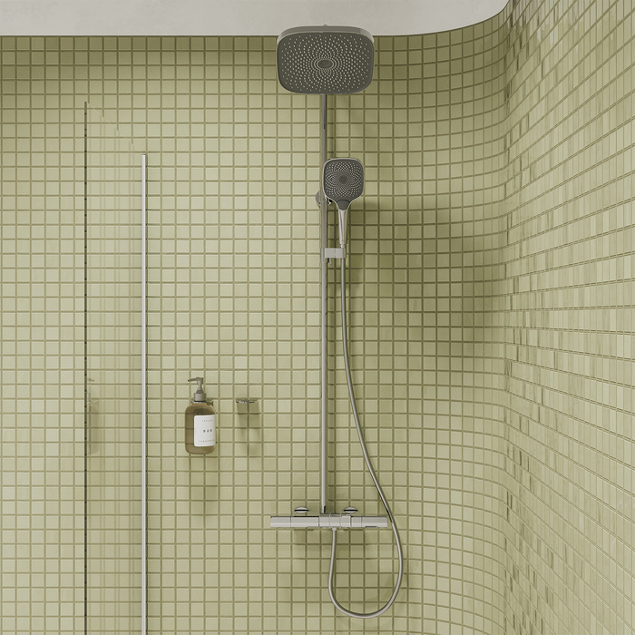 Фото Душевая система с тропическим душем с термостатом, хром глянцевый, SpaHome, IDDIS, SPHSBTKi06 4