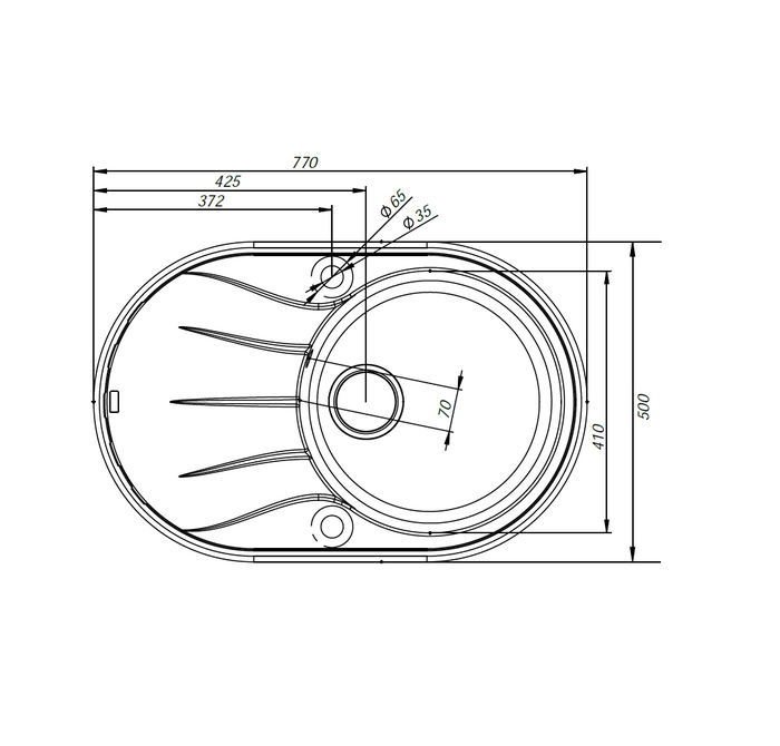 Фото Мойка, granucryl, песок, 770*500, Kitchen G, IDDIS, K13P771i87 2