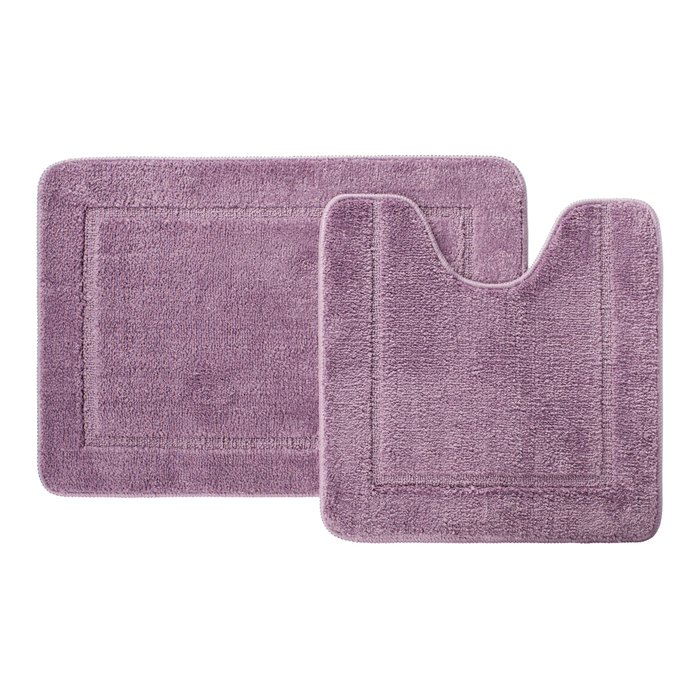 Фото Набор ковриков для ванной комнаты, 65х45 + 45х45, микрофибра, фиолетовый, IDDIS, PSET01Mi13 0