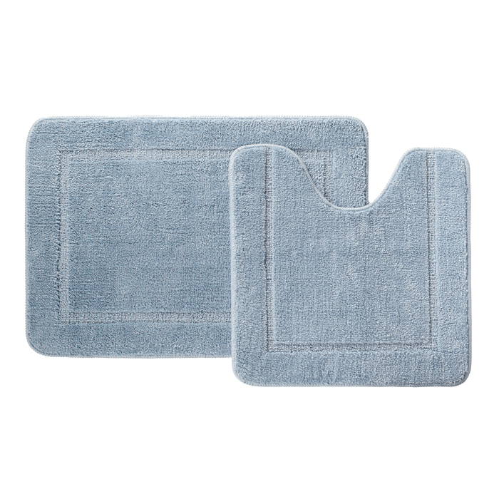 Фото Набор ковриков для ванной комнаты, 65х45 + 45х45, микрофибра, голубой, IDDIS, PSET04Mi13 0