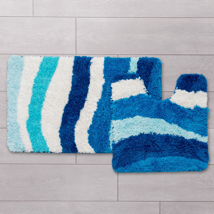 Фото Набор ковриков для ванной комнаты, 50*80 см, 50*50 см, полиэстер, Blue Wave, IDDIS, 480M580i13 1