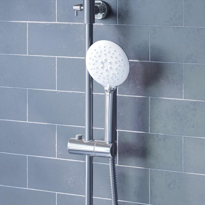 Фото Смеситель для ванны с верхним душем, хром/белый, Cloud, IDDIS, CLOSB00i06 3