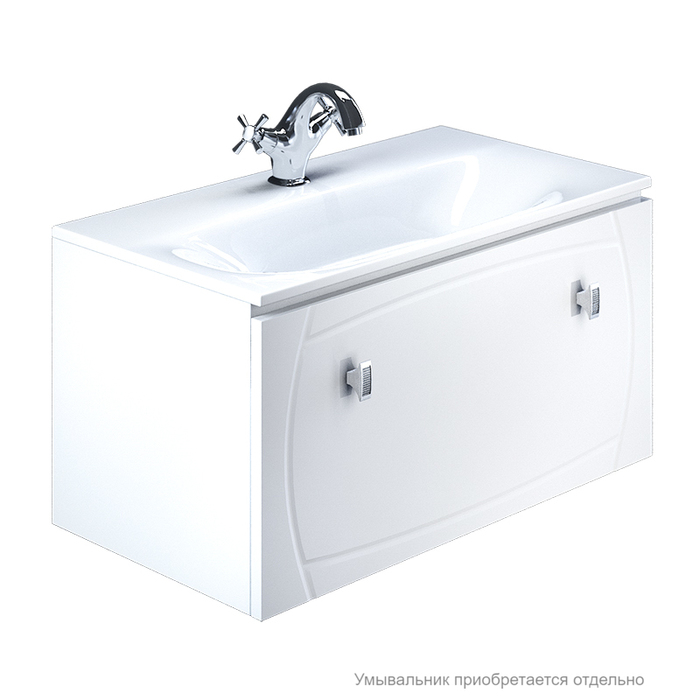Фото Тумба для ванной комнаты, подвесная, белая, 90 см, Rise, IDDIS, RIS90W0i95. Подходит умывальник 0029000i28 0