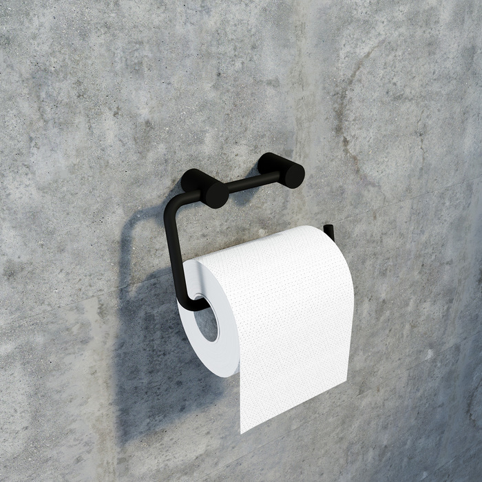 Фото Держатель для туалетной бумаги без крышки, сплав металлов, Petite, черный матовый, IDDIS, PETBL00i43 1
