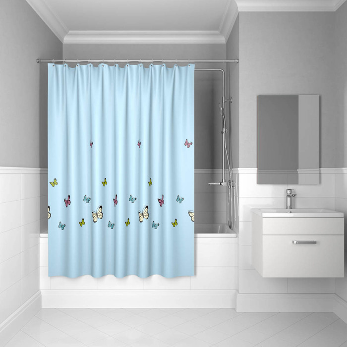 Фото Штора для ванной комнаты, 200*200 см, полиэстер, blue butterfly, IDDIS, SCID031P 0