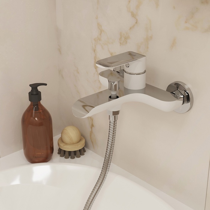 Фото Смеситель для ванны, белый/хром, Calipso, IDDIS, CALSB00i02WA 9