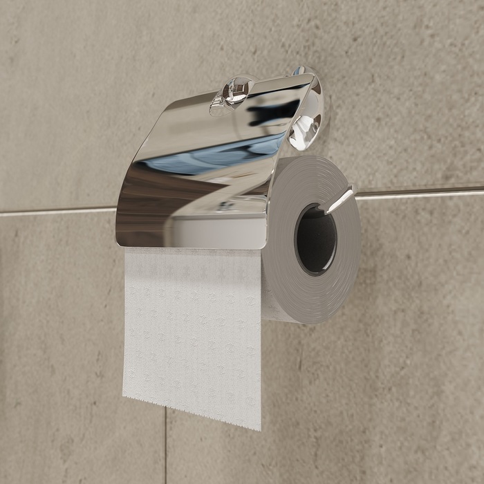 Фото Держатель для туалетной бумаги с крышкой,  глянцевый хром, сплав металлов, Male, IDDIS, MALSSC0i43 1