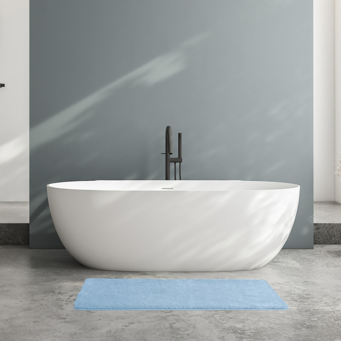 Фото Коврик для ванной комнаты, 70x120, микрофибра, синий, IDDIS, BSQL03Mi12 9