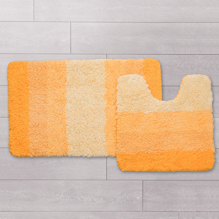 Фото Набор ковриков для ванной комнаты, 50*80 см, 50*50 см, полиэстер, Yellow Gradiente, IDDIS, 551М580i13 1
