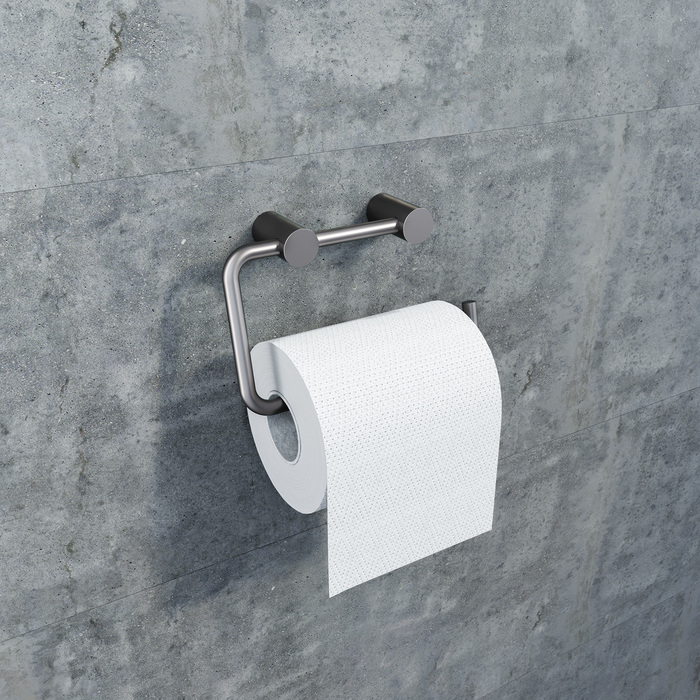 Фото Держатель для туалетной бумаги без крышки, сплав металлов, Petite, графит, IDDIS, PETGM00i43 1