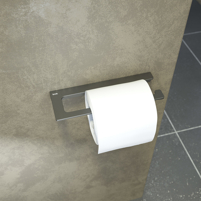 Фото Держатель для туалетной бумаги без крышки, сплав металлов, Slide, графит, IDDIS, SLIGM00i43 1