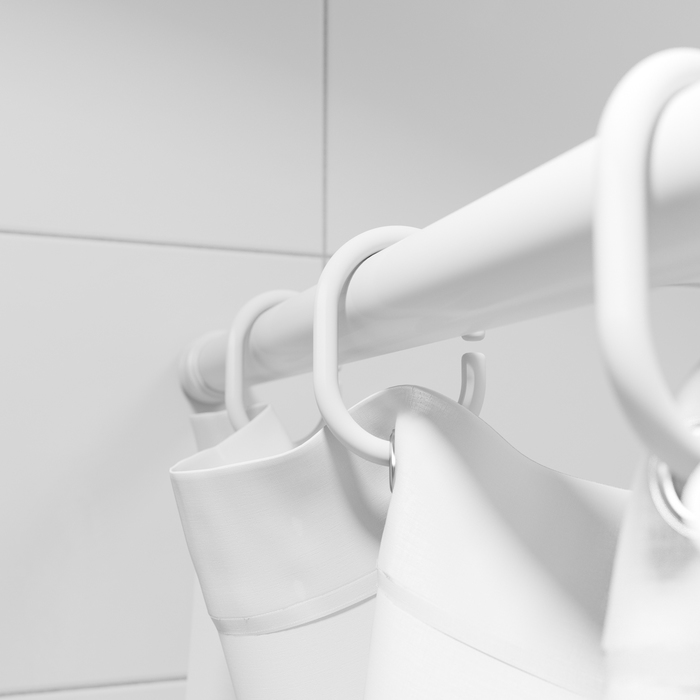 Фото Набор колец для шторы в ванную комнату, White, RID011P, IDDIS 2