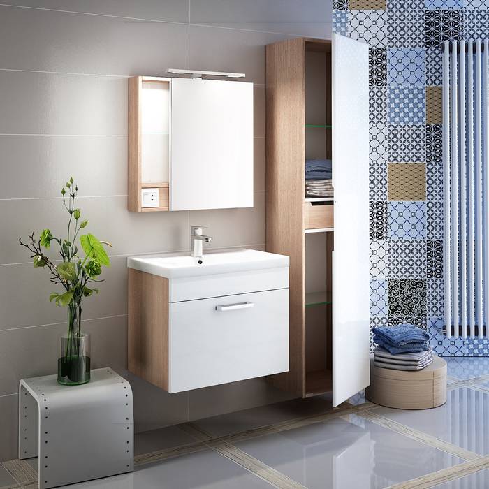 Фото Пенал для ванной комнаты, подвесной, 40 см, IDDIS Mirro MIR4000i97, белый 1