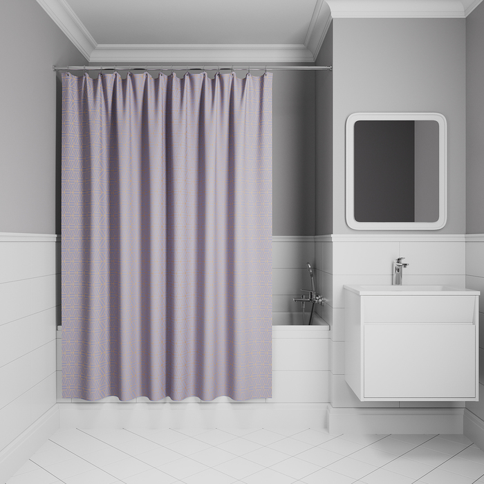 Фото Штора для ванной, 200x240 см, Полиэстер, фиолетовый, IDDIS, BG02P24i11 0
