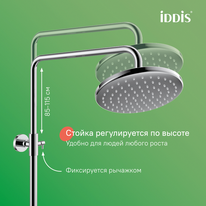 Фото Душевая система с тропическим душем, глянцевый хром, Slide, DDIS, SLISBB2i06 8