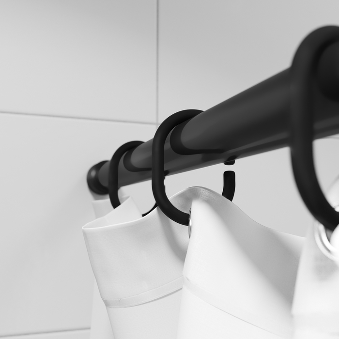 Фото Набор колец  для шторы в ванную комнату, цвет черный, IDDIS, RID013P 2