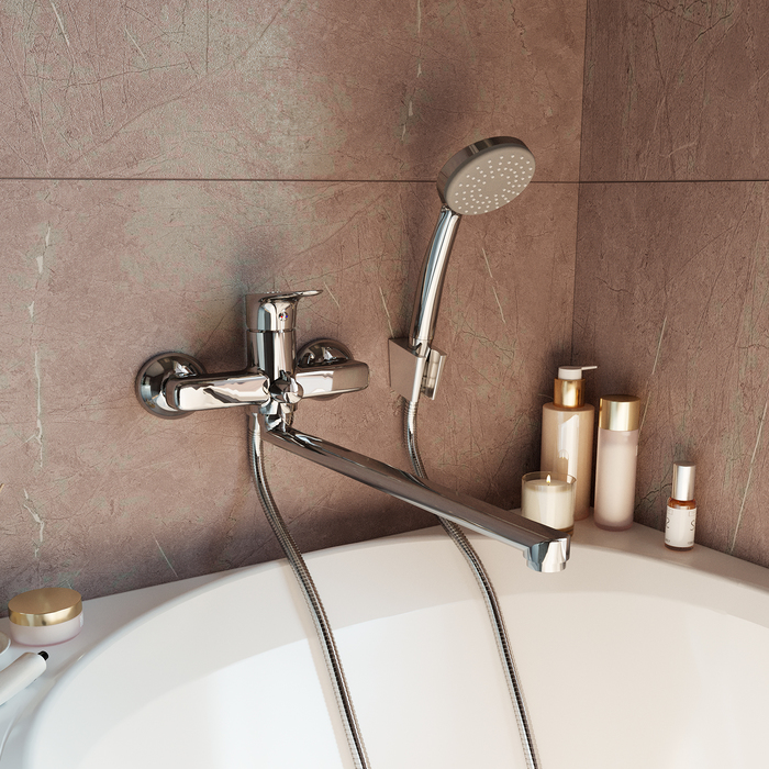 Фото Смеситель для ванны с длинным изливом с керамическим дивертором Zodiac, IDDIS, ZODSBL2i10 7